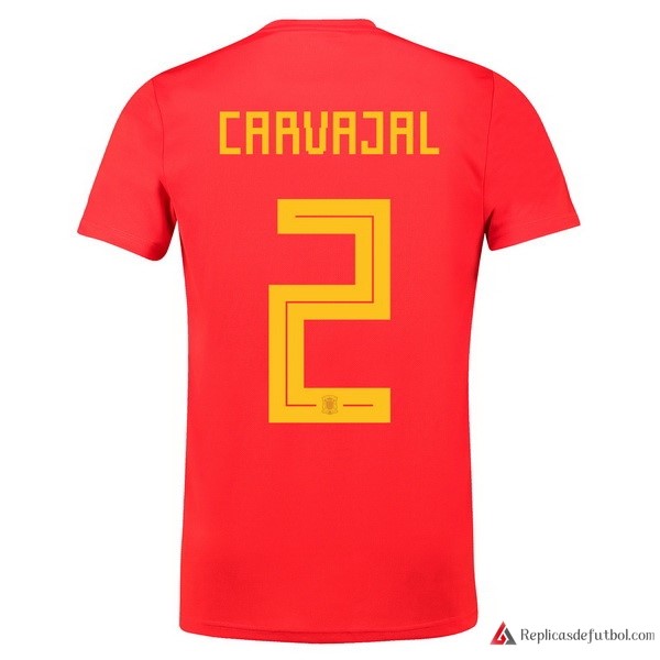 Camiseta Seleccion España Primera equipación Carvajal 2018 Rojo